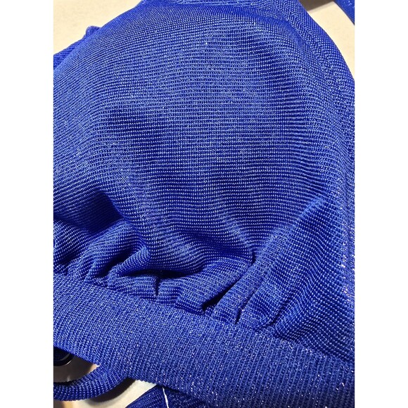 Xhilaration Women's Juniors' Swim Metallic Bralette Bikini Top, Blue Adjustable - Picture 16 of 16